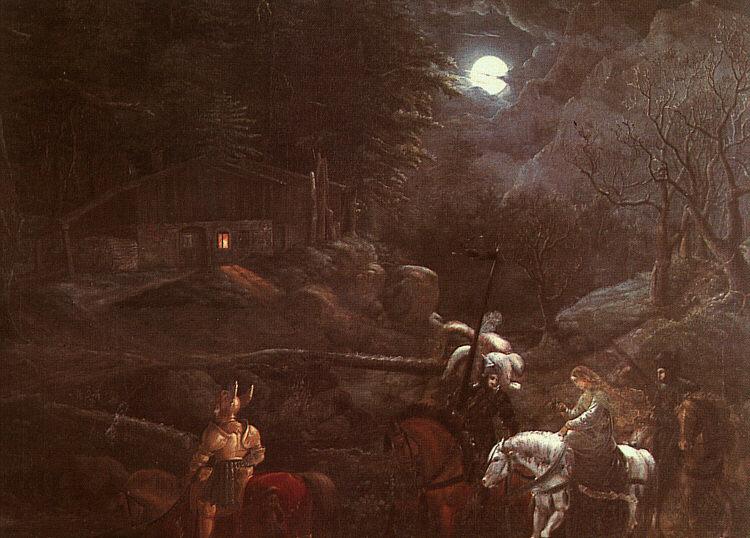 Franz Pforr Knights Before a Charcoal Burner's Hut oil painting picture